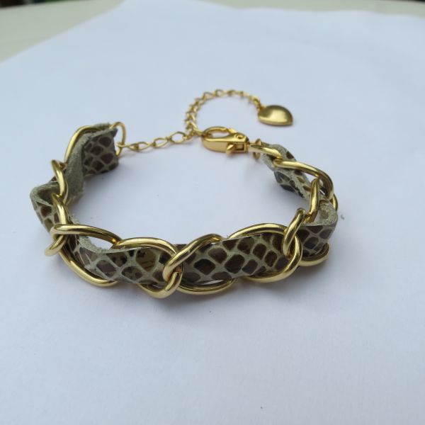 Pulseira Couro de Cobra
