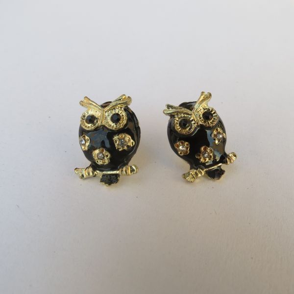 Brinco corujinhas com strass