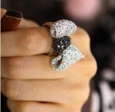 Anel Laço Grande Strass